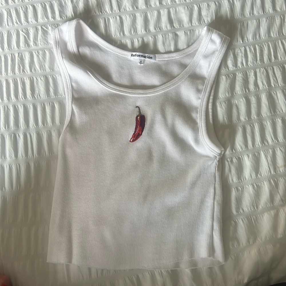 REFORMATION Chili Pepper ‘Adel’ Tank